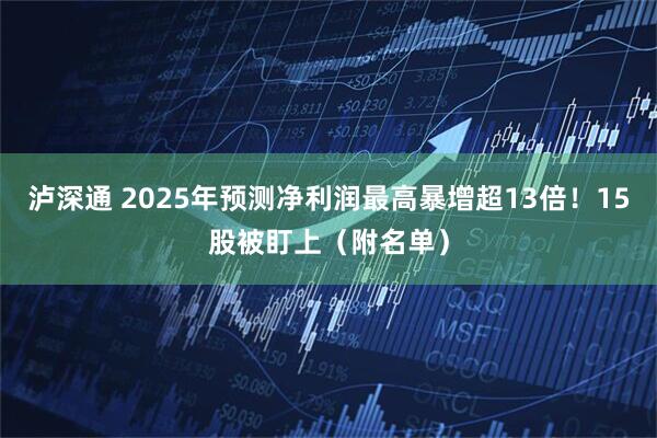 泸深通 2025年预测净利润最高暴增超13倍！15股被盯上（附名单）
